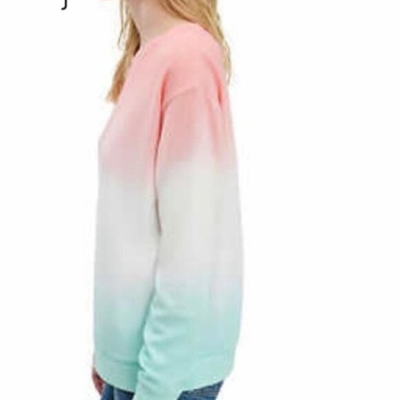 Splendid Dip Dye Ombre Waffle Knit Thermal Long Sleeve T-Shirt M - Picture 2 of 5